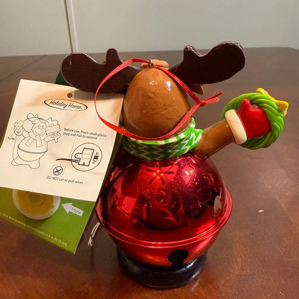Holiday Home Animated LED Reindeer Christmas Figurine‎ Noel Bell Light Up